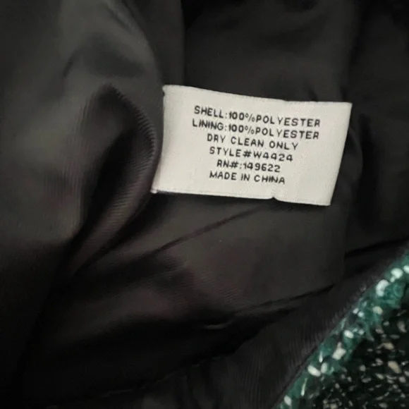 Walter Baker Green Tweed Mini Skirt w/ Gold Buttons - Size 6 - Picture 10 of 11